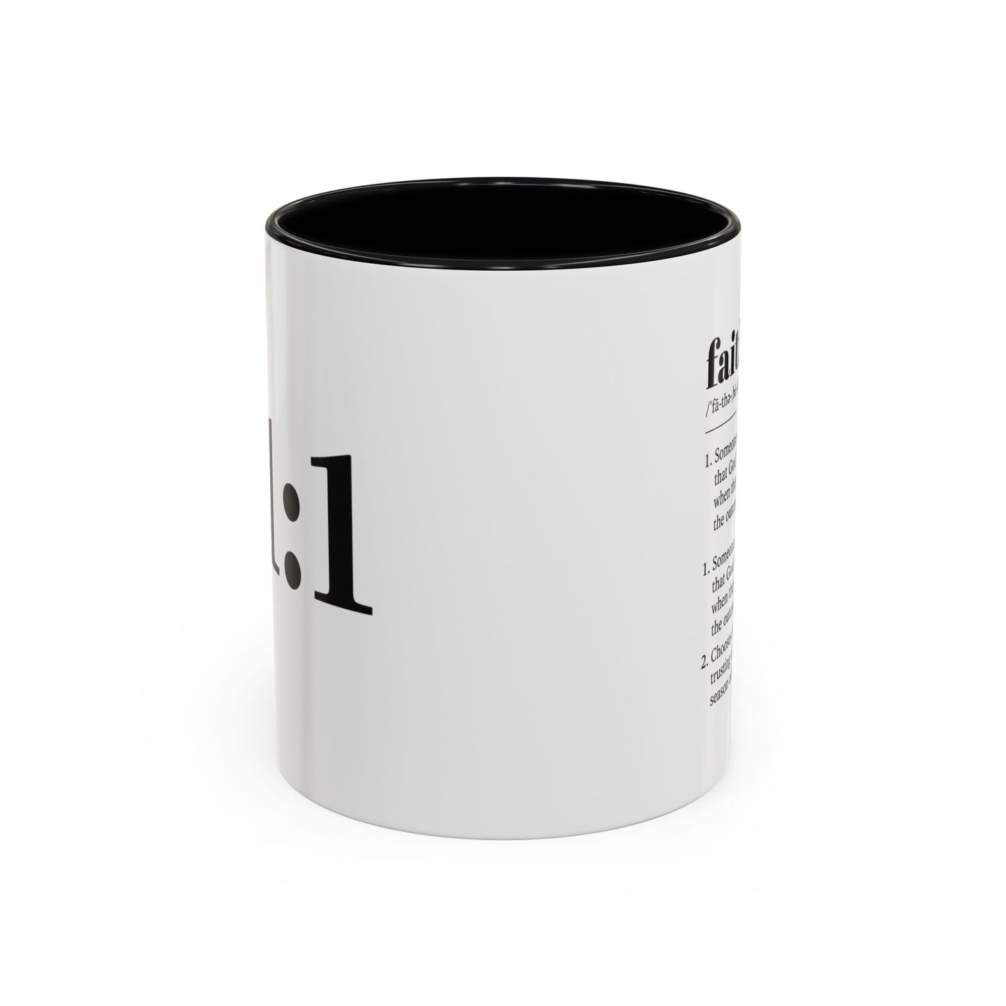 11:1 Scripture Coffee Mug — Minimalist Faith Accent Mug (11/15 oz)