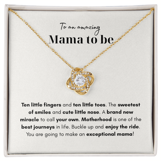 Mother’s Day Gift for Soon To Be Mom | Mama to Be Gold Love Knot Necklace